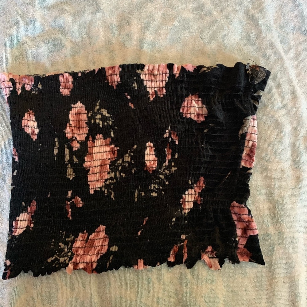 black floral tube top